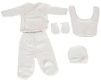 Set maternitate pentru bebeluşi Cangaroo - Welcome Angel, 5 piese, alb/roz