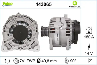Alternator (14v, 150a) Potrivit Opel Movano A, Vivaro A; Renault Espace Iv, Laguna Ii, Master Ii, Trafic Ii 1.9d 2.2d 2.5d 09.00
