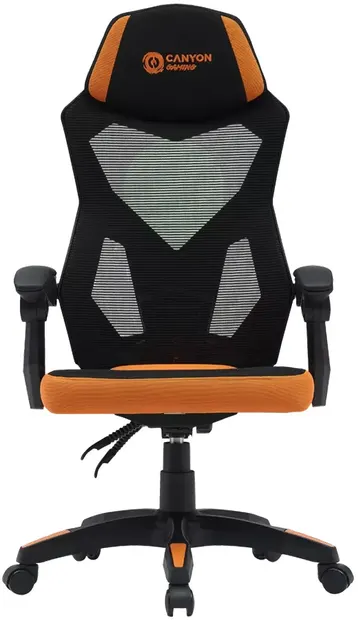 Scaun de gaming Canyon - Wave Mesh, negru/portocaliu