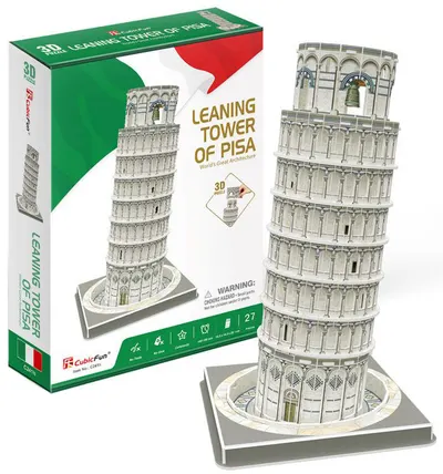 Puzzle 3D Cubic Fun cu 27 de piese - Turnul inclinat din Pisa