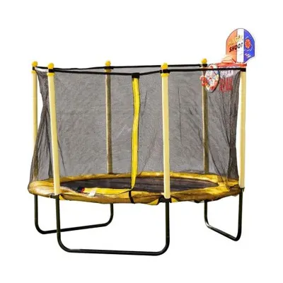 Trambulina Chipolino Sporty 140 cm cu cos baschet yellow