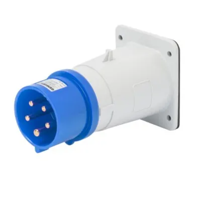Stecher fisa industriala fixa - IP44 - 3P+N+E 16A 200-250V 50/60HZ - BLUE - 9H - Strangere cu surub