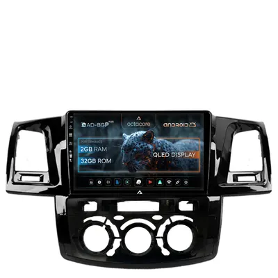 Navigatie Toyota Hilux (2008-2014) Clima Manuala, Android, P-Octacore 2GB RAM + 32GB ROM, 9 Inch - AD-BGP9002+AD-BGRKIT082