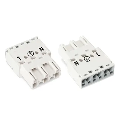 Plug; 3-pole; Cod. A; 4,00 mm²; white