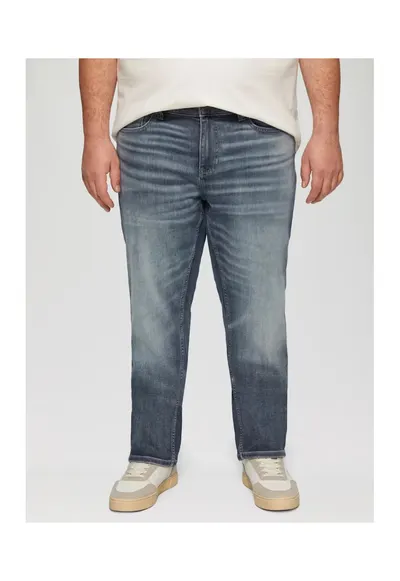 Blugi regular fit cu aspect decolorat Casby - Big Sizes - Albastru