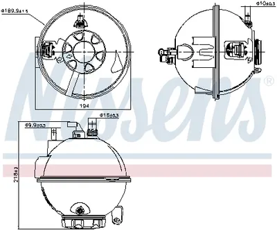 Vas expansiune cu capac, cu senzor nivel potrivit BMW X3 (F25), X4 (F26) 09.10-03.18