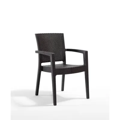 Scaun de gradina PARIS, model ratan, maro, 62x58x88 cm