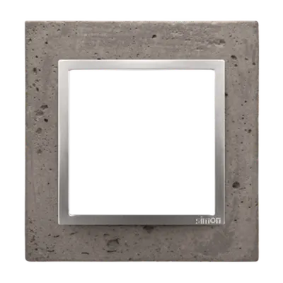Rama simpla, beton inchis/silver mat metalic