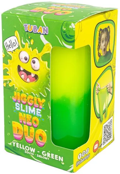 Slime Tuban - Jiggly Slime, Neo Duo, galben-verde, 430 g