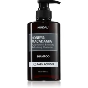 KUNDAL Honey & Macadamia Baby Powder sampon natural pentru păr uscat și deteriorat