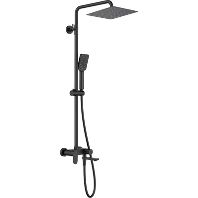 Coloana de dus Deante Alpinia cu baterie cada pipa mobila, negru mat
