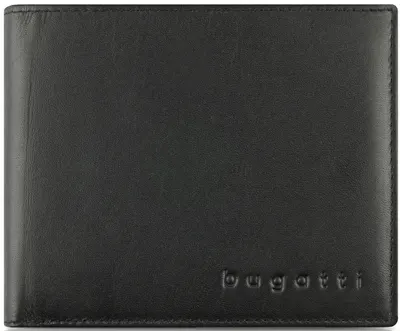 Portofel din piele pentru bărbați Bugatti Super Slim - Cu clips, negru
