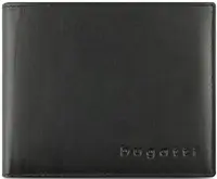 Portofel din piele pentru bărbați Bugatti Super Slim - Cu clips, negru