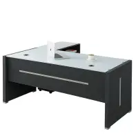 Birou Managerial Elegance cu blat din sticla - dimensiuni H750*D800*W1800 mm