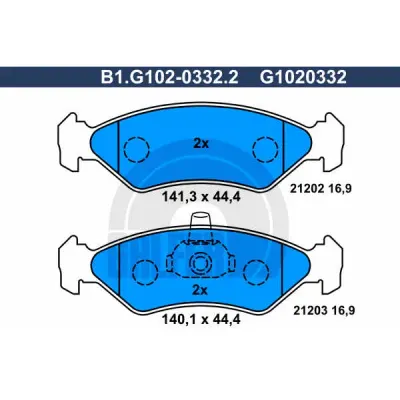 Set placute frana, frana disc GALFER B1.G102-0332.2