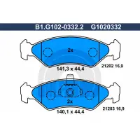 Set placute frana, frana disc GALFER B1.G102-0332.2