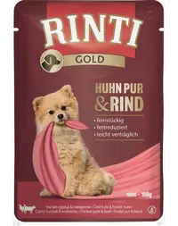 RINTI Chicken Pure&amp;Beef Mini plic pentru caine talie mica 100 g pui si vita