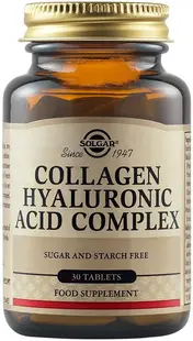 Collagen Hyaluronic Acid Complex, 120 mg, 30 tablete, Solgar