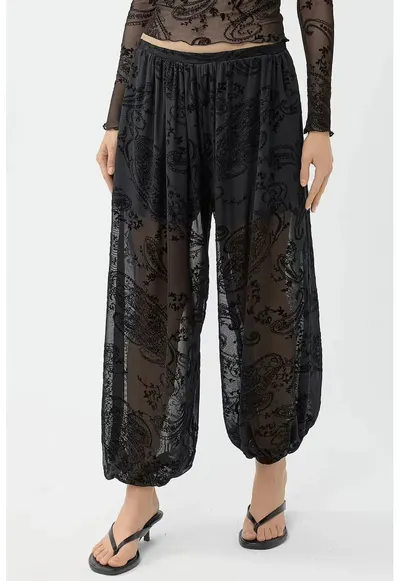 Pantaloni dama - negru - poliester-elastan