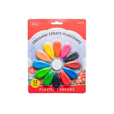 Creion color plastifiate cerate 12buc/set, Daco