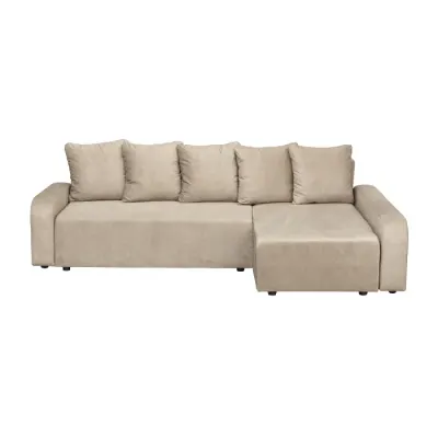 Coltar extensibil RIO, cu arcuri si lada depozitare, colt interschimbabil, bej, 235x140x83 cm