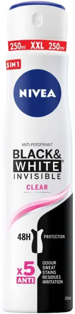 Nivea Spray deodorant Black & White, Clear, 250 ml