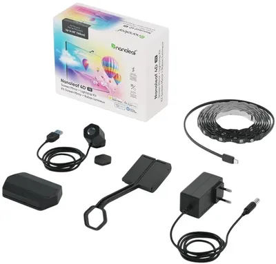 Set Nanoleaf - 4D V2 TV Screen Mirror + bandă LED RGB, pentru TV până la 65