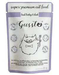 GUSSTO Cat Fresh Turkey&Duck hrana pisici, curcan si rata 24x85 g
