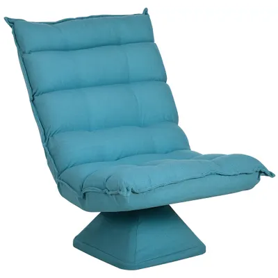 HOMCOM Fotoliu de Podea Relaxant Rotativ 360° cu Spătar Reglabil în 5 Poziții, 62x70x95 cm, Albastru | Aosom Romania