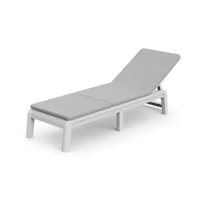 Șezlong de grădină gri deschis din plastic/capitonat ajustabil/pliabil Atlas – Keter