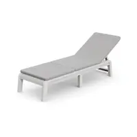 Șezlong de grădină gri deschis din plastic/capitonat ajustabil/pliabil Atlas – Keter