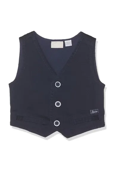 Vesta bleumarin - bumbac - cu buzunare - pentru baieti