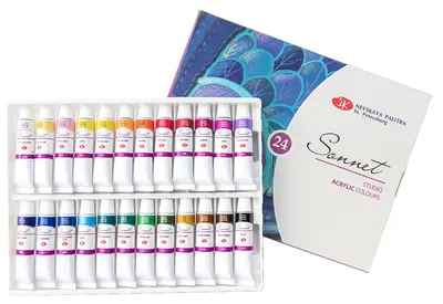 Vopsele acrilice Paleta Nevskaya Sonnet - 24 culori, 10 ml