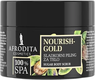 Afrodita Cosmetics SPA Nourish Gold Scrub de corp cu zahăr, 175 g