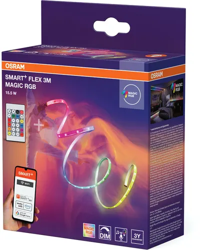 Iluminare inteligentă Osram - bandă RGB, 3 m, alb