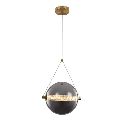 Splendor Led Pendant 9w 3000k, Brass+smoky Grey