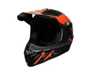Casca motocross atv, SAFEBET HF-115 Fly-O, culoare negru mat portocaliu, marime M