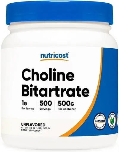 Choline Bitartrate, 500 g, Nutricost