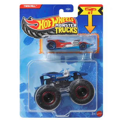 Set 2 vehicule, Hot Wheels, Monster Truck, Twin Mill, 1:64, JJT56