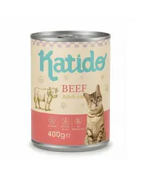 KATIDO Adult Cat Beef 400 g conservă pisici cu vită cu ulei de somon