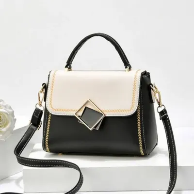 Geanta dama Asha GT2023, model negru/alb