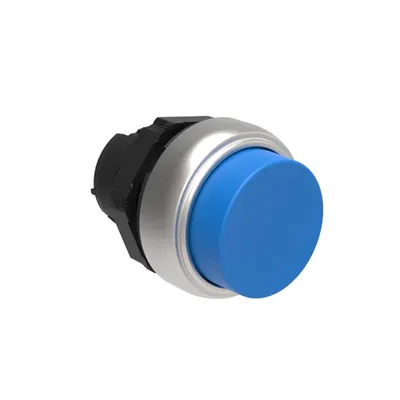 Push-Push Button Actuator Ø22mm Platinum Series, Extended. Push On-Push Off, Blue