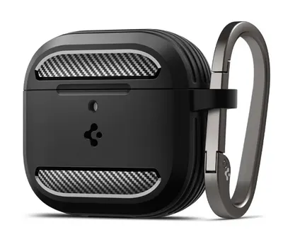 Husă Spigen - Rugged Armor, AirPods 4, negru