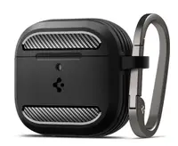 Husă Spigen - Rugged Armor, AirPods 4, negru