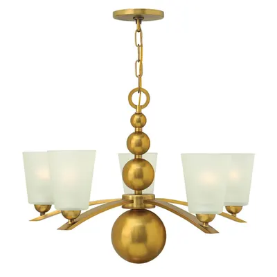 Corp de iluminat suspendat, lustra Zelda 5 Light Chandelier – Vintage Brass