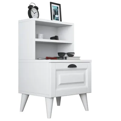 Noptiera BD105, alb, 45x40x74,4 cm