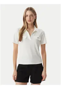 Tricou dama - alb - maneca scurta - regular fit - poliester-viscoza
