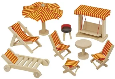 Set de mobilier pentru casa de păpuși Goki - Mobilier pentru exterior