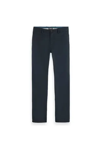 Pantaloni chino cu talie medie - Albastru inchis