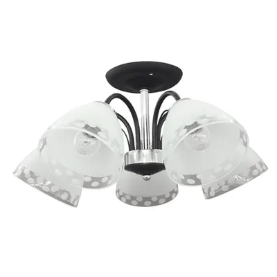 Lustra Felicia Crom+Negru+Alb 5xE27 60W